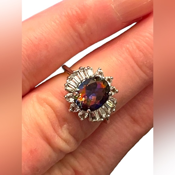 BBJ Jewelry - Sterling silver BBJ Fancy CZ Simulated topaz fabcy dinner ring